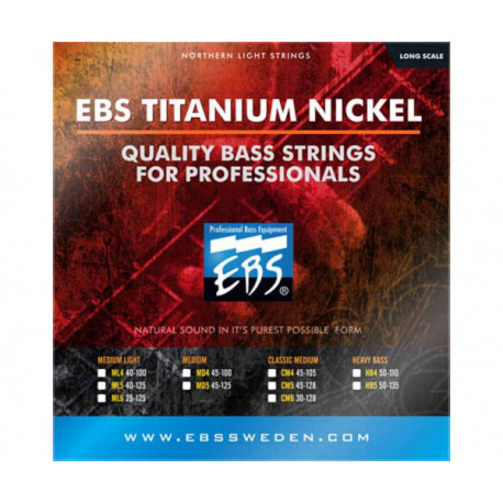 Струни для бас-гітари EBS TN-CM 6-strings (30-128) Titanium Nickel