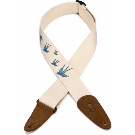 LEVY'S MC8U-006 PRINT SERIES COTTON GUITAR STRAP (BIRDS)