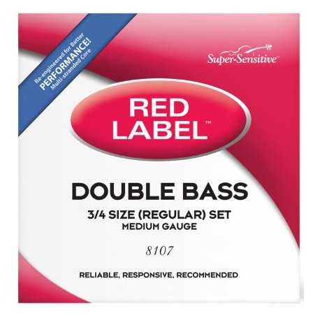D'ADDARIO Super Sensitive 8107 Red Label Double Bass String Set - 3/4 Size