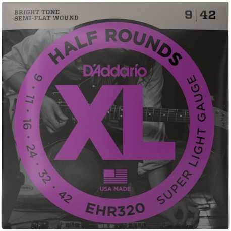 D'ADDARIO EHR320 XL HALF ROUNDS SUPER LIGHT (09-42)
