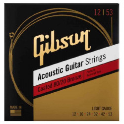 Gibson SAG-CBRW12 Coated 80/20 Bronze Acoustic Guitar Strings Light