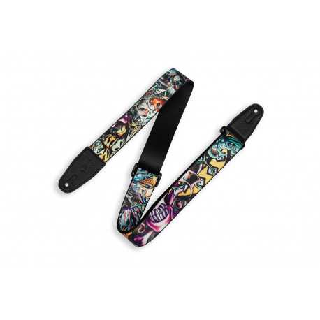 LEVY'S MP2TAT-003 2″ Tattoo Series Poly Guitar Strap - New School