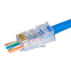 SCP SIMPLY45-CAT5E PASS THROUGH MODULAR PLUGS FOR 24awg CAT5E (100 PCS)