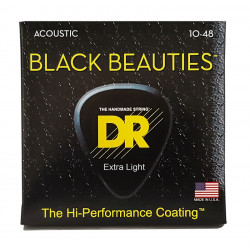 DR Strings BLACK BEAUTIES Acoustic - Extra Light (10-48)