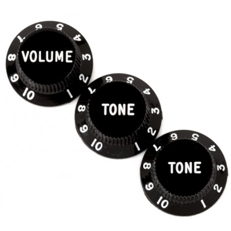 FENDER STRATOCASTER KNOB SETS BLACK