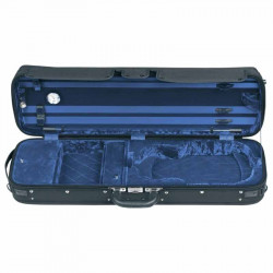 ﻿GEWA Violin Case Atlanta Oblong 4/4 (Black/Diamond-Pattern Blue)