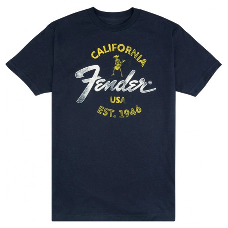 FENDER T-SHIRT BAJA BLUE M