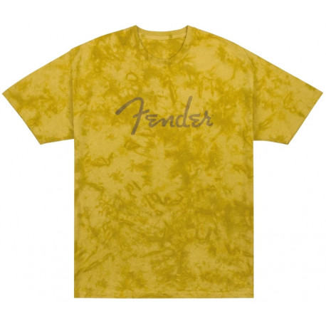 FENDER T-SHIRT SPAGHETTI LOGO TIE-DYE MUSTARD М