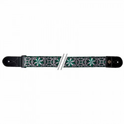 GEWA Guitar Straps F&S Folk Jacquard Green-White (531.067) 