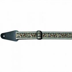 GEWA Guitar Straps F&S Folk Jacquard Light Coloured Black Gold (531.063)