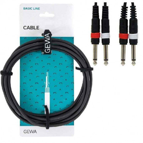 GEWA Alpha Audio Basic Line 2x Mono Jack 6,3 мм/2x Mono Jack 6,3 мм 3м