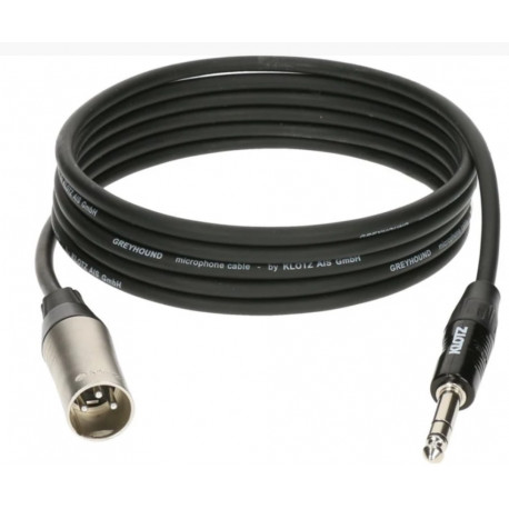 KLOTZ AT GRG1M GREYHOUND MICROPHONE CABLE MALE XLR BALANCED JACK 3 M