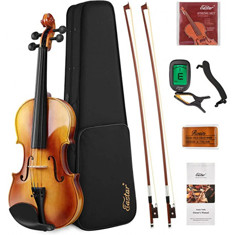 DONNER MUSIC EASTAR EVA-330 4/4 SOLID WOOD VIOLIN SET WITH TWO BOW EB 0217