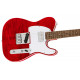 SQUIER AFFINITY SERIES TELECASTER FLAME MAPLE TOP CRIMSON RED TRANSPARENT