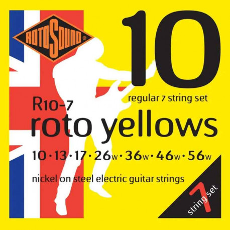 Rotosound R10 Roto Yellows 7 String 10-56