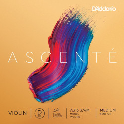 D'ADDARIO ASCENTÉ VIOLIN SINGLE D STRING 3/4 Scale Medium Tension