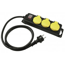 EUROLITE Distributor 3-fold IP44 bk 1.5m