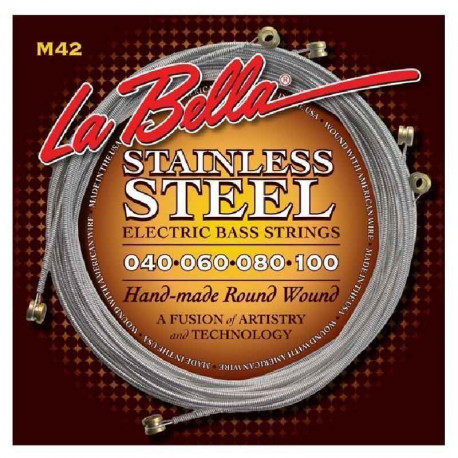 La Bella Stainless Steel Round Wound M42, 40-100