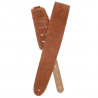 D`ADDARIO PW25SS02DX Suede Guitar Strap, Honey