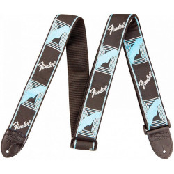 FENDER 2" MONOGRAMMED BLACK/LIGHT GREY/MEDIUM BLUE STRAP