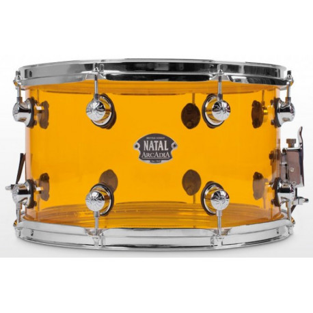 NATAL DRUMS ARCADIA ACRYLIC SNARE DRUM TRANSPARENT ORANGE