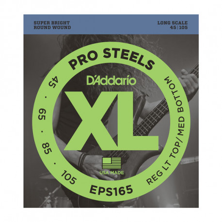 D`ADDARIO EPS165 XL PRO STEELS REG LIGHT TOP / MED BOTTOM 45-105