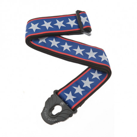 PLANET WAVES PW50PLA10 Planet Lock Guitar Strap, Stars & Stripes