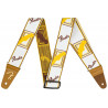 FENDER 2" WEIGHLESS MONOGRAMMED STRAP WHITE/BROWN/YELLOW