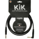 KLOTZ KIK INSTRUMENT CABLE BLACK ANGLED 3 M GOLD