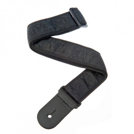 PLANET WAVES PW50B01 Woven Guitar Strap, Black Satin