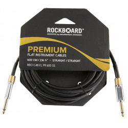 ROCKBOARD RBO CAB FL PR 600 SS PREMIUM Flat Instrument Cable, straight/straight, 600 cm