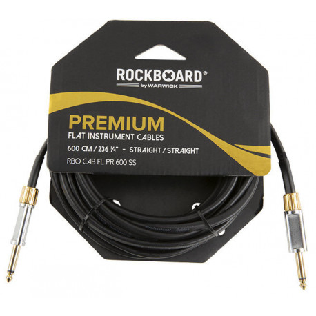 ROCKBOARD RBO CAB FL PR 600 SS PREMIUM Flat Instrument Cable, straight/straight, 600 cm