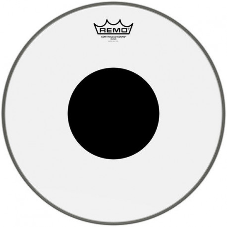 REMO Batter, CONTROLLED SOUND, Clear, 8" Diameter, BLACK DOT On Top